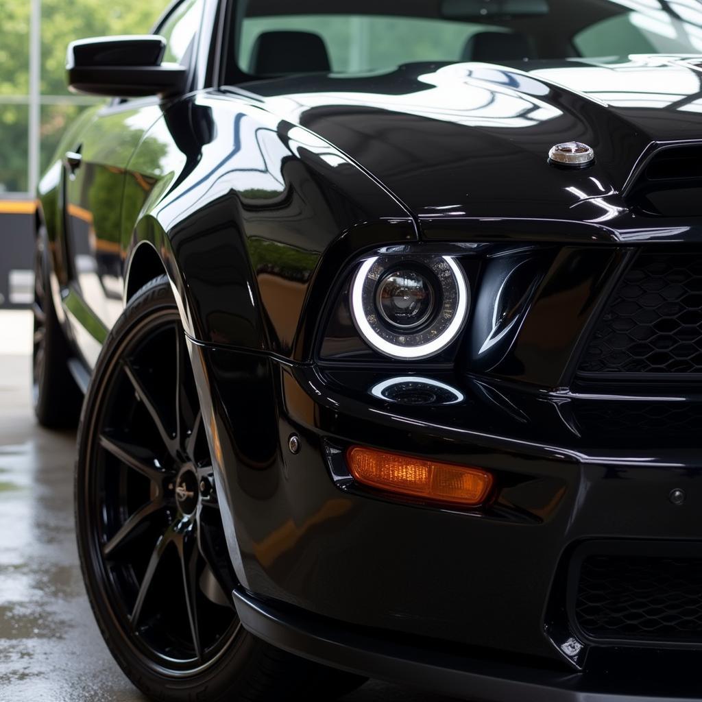 Professionally Detailed Black Car with Showroom Shine