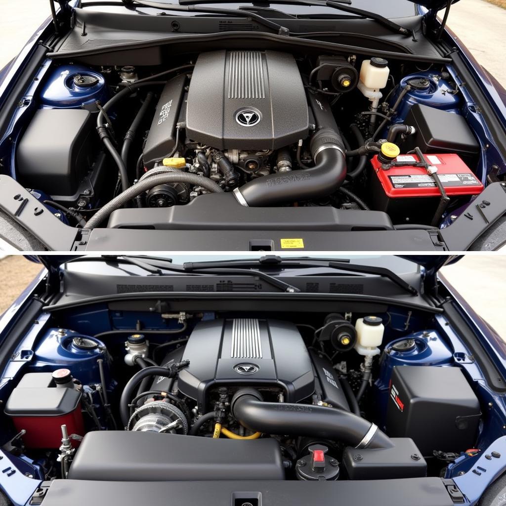 A Spotless Car Engine After Detailing