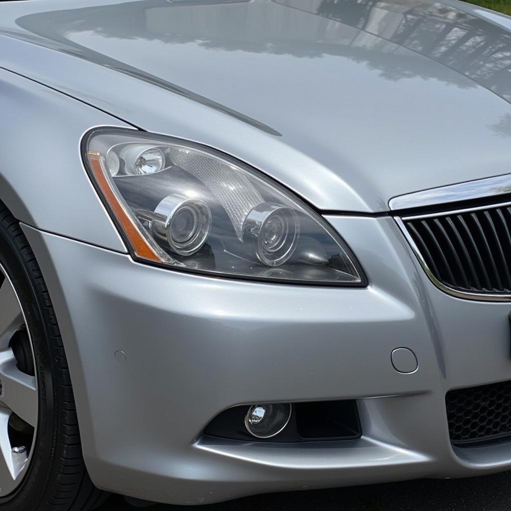 Detailed Car Front Bumper Free of Bugs