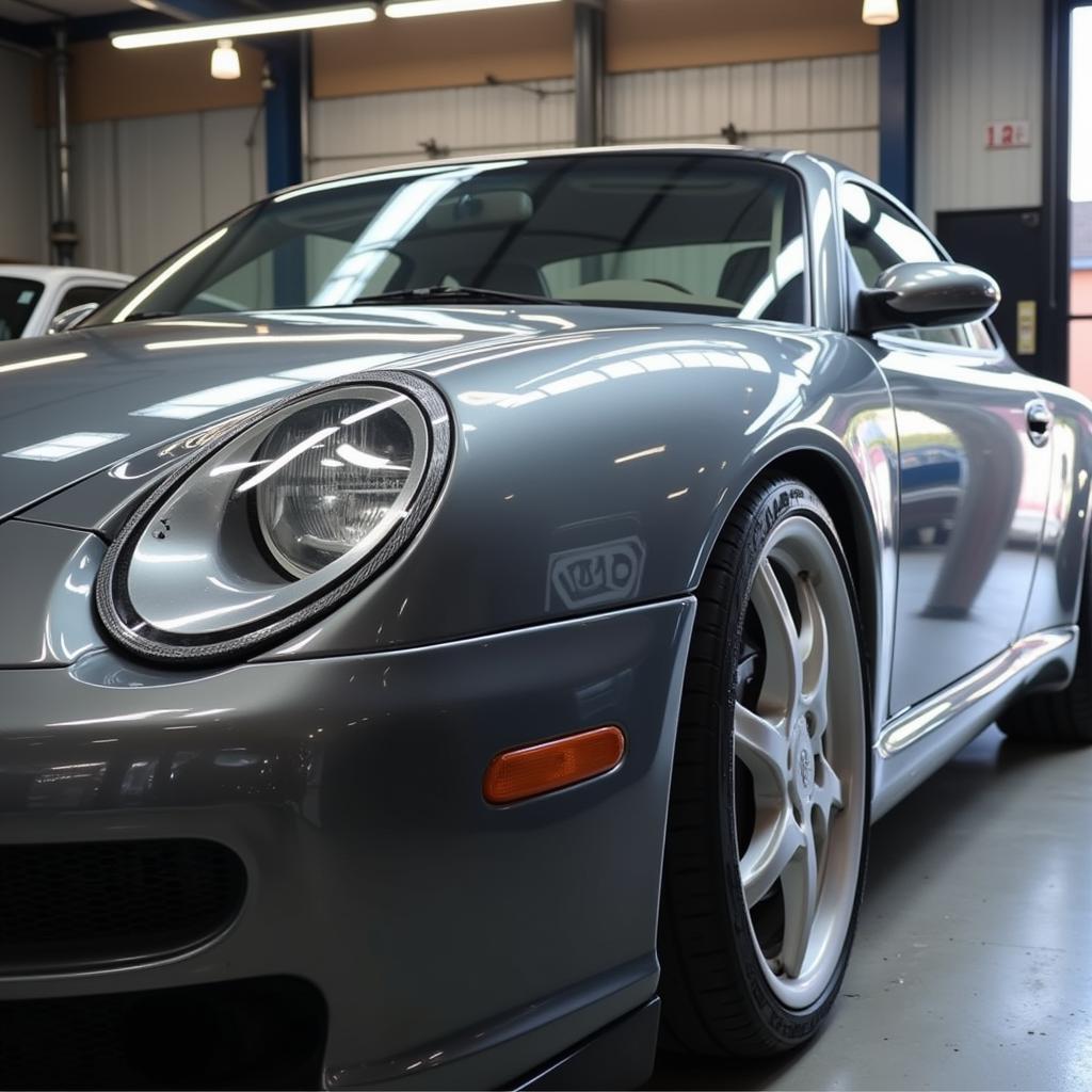 Detailed car with enhanced gloss and shine