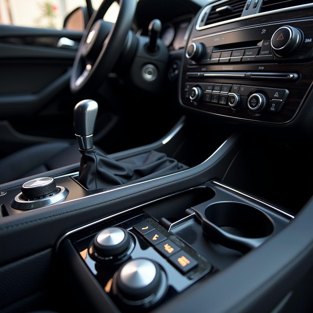 Detailed Clean Car Console Buttons