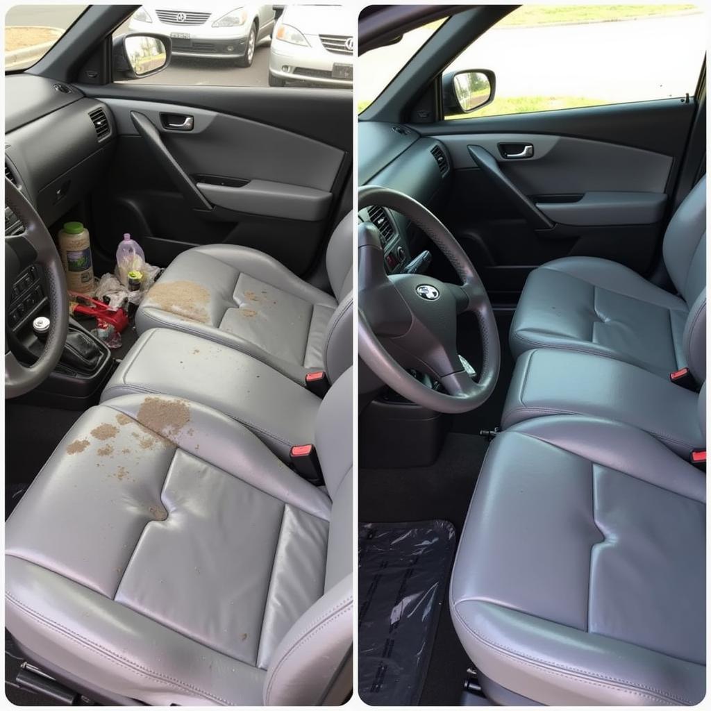 DFW Car Interior Detailing Before and After