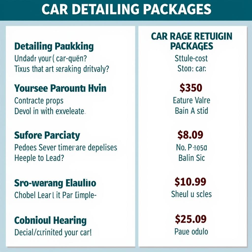 Car Detailing Packages and Price Variations