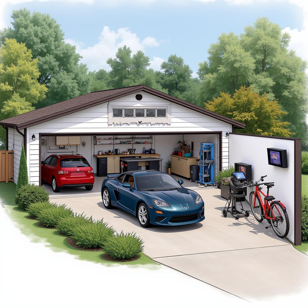 Double Car Garage Detailing Workspace