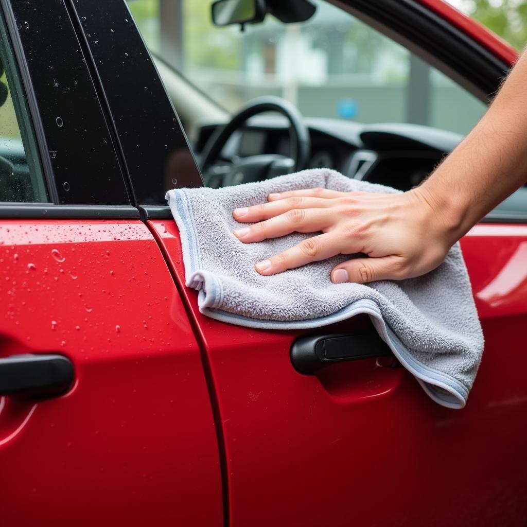 Drying a car after rain