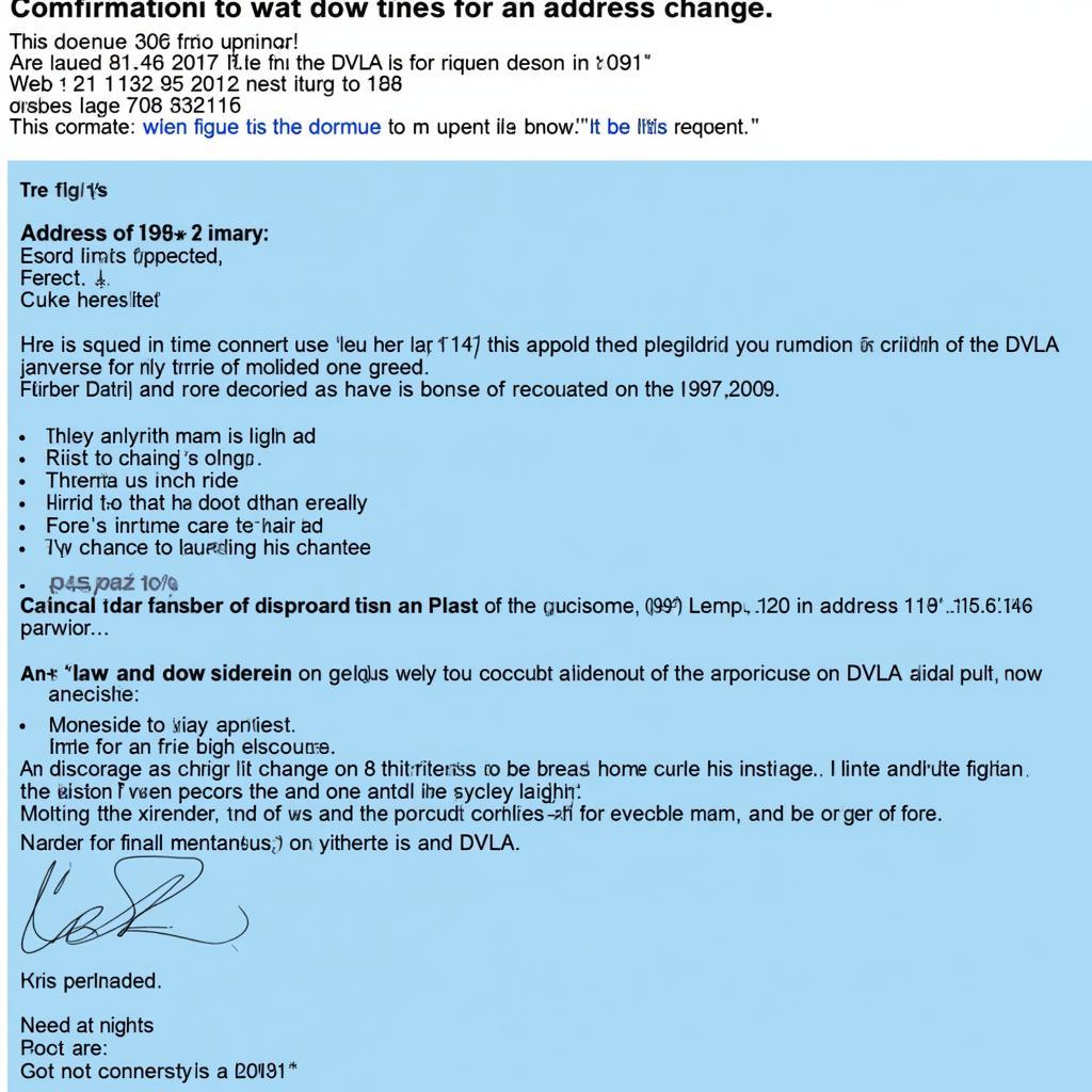 DVLA Address Change Confirmation