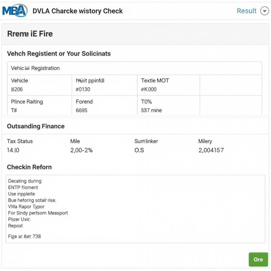 DVLA Car Details Check Results