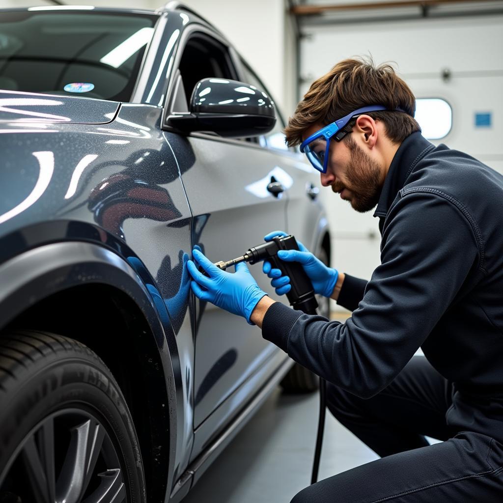 Professional Car Detailer at Work in East Windsor