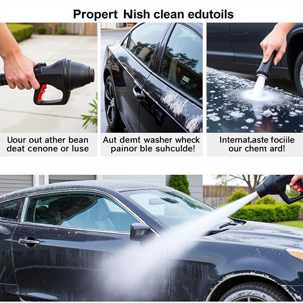 Electric Power Washer Car Detailing in Action