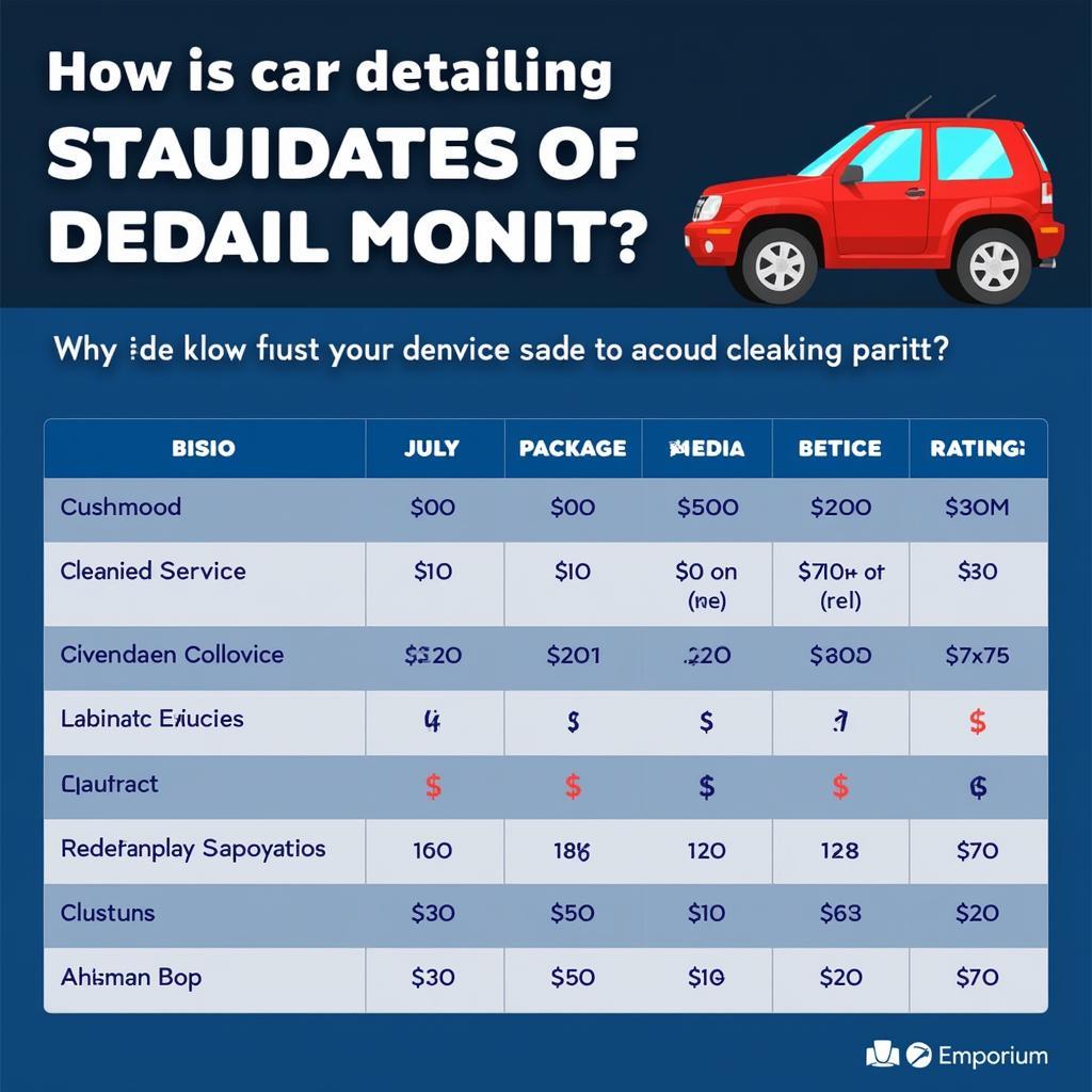 Emporium Car Detailing Service Comparison