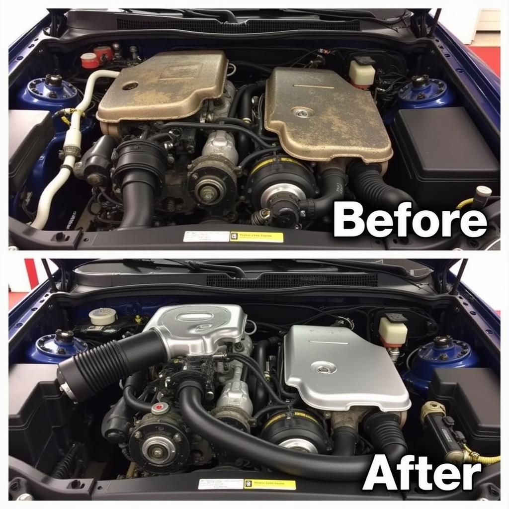 Engine Bay Detailing: Before and After Comparison