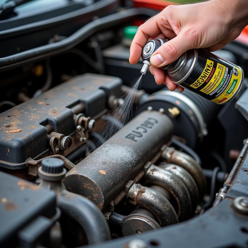 Applying Engine Degreaser