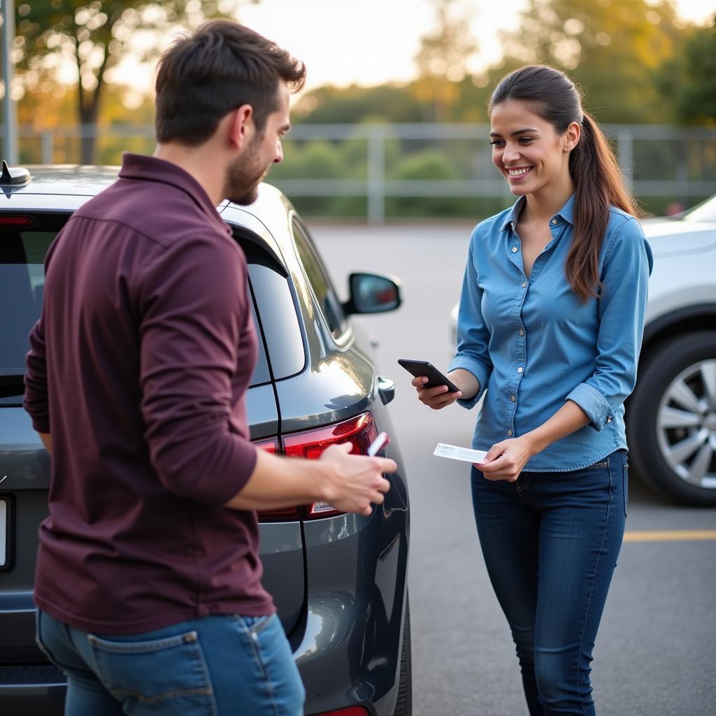 Exchanging Insurance After a Car Scratch Incident