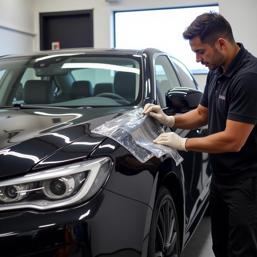 Executive Car Detailing in Bermuda: Applying Paint Protection Film