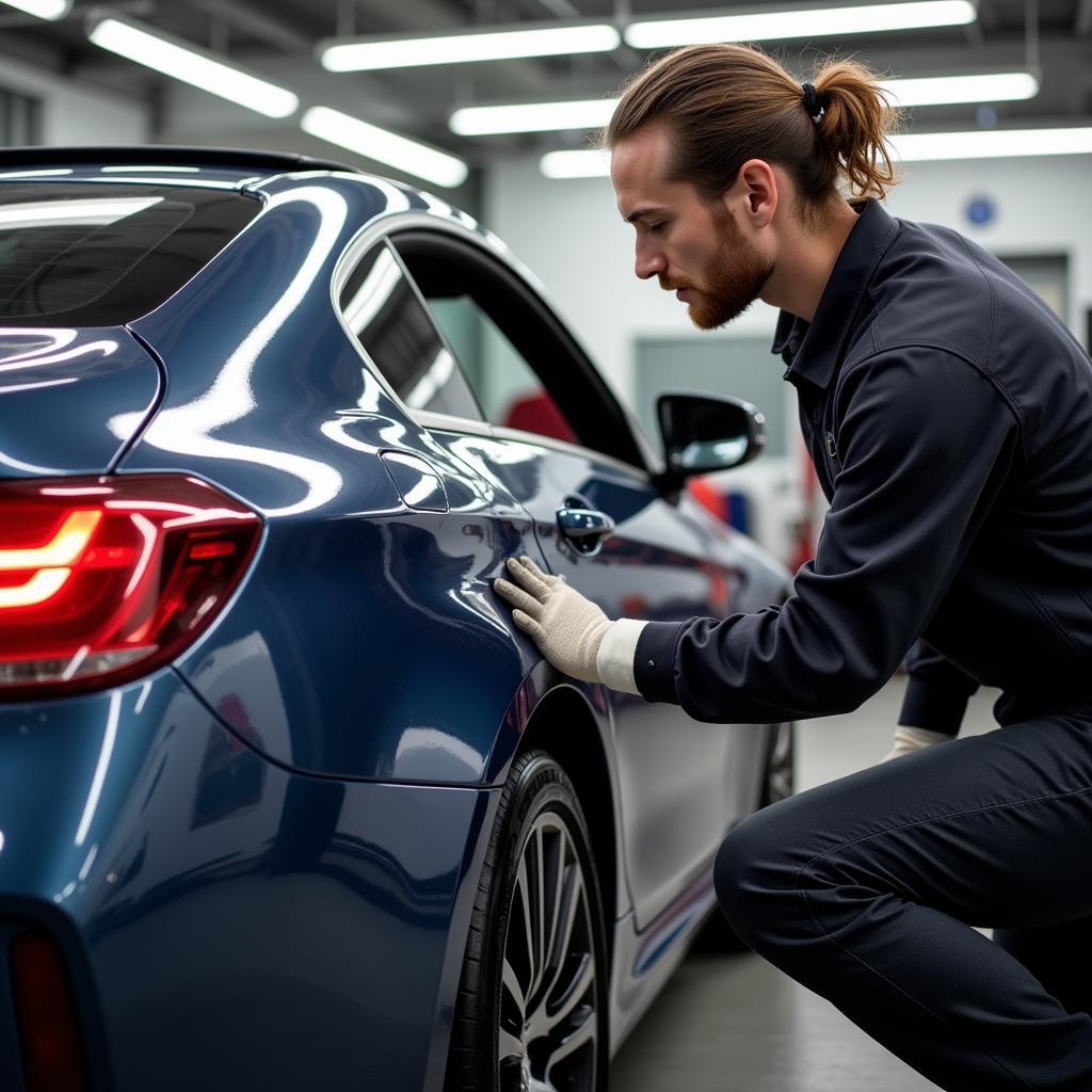 Experienced Car Detailer in Ashland Working on a Vehicle