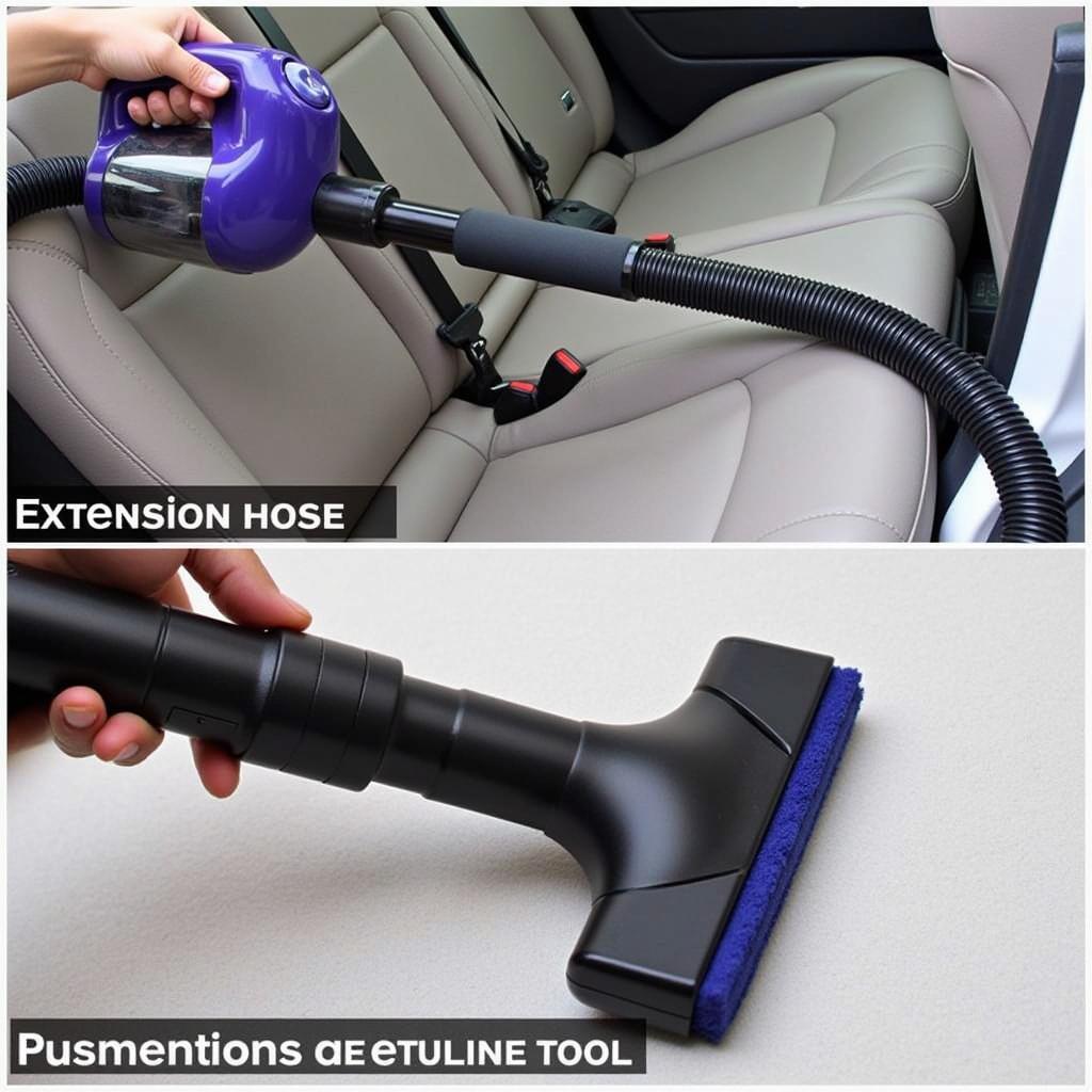 Specialized Car Detailing Vacuum Attachments: Extension Hose and Microfiber Tool