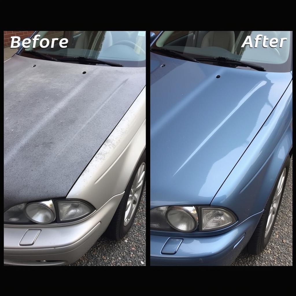 Exterior Car Detailing Before and After Comparison