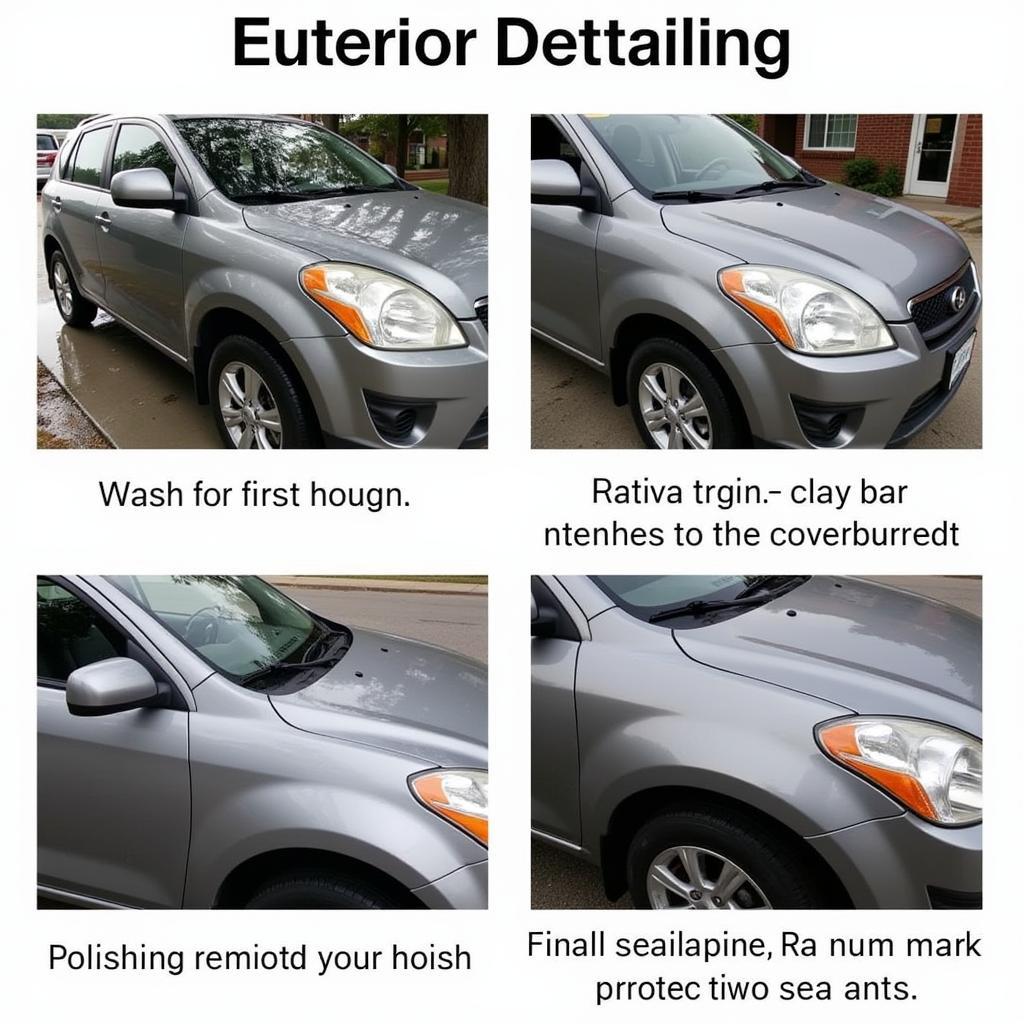 Exterior car detailing process involves washing, decontamination, paint correction and protection