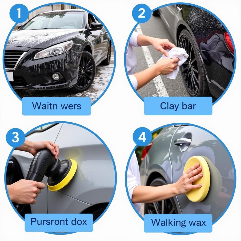 Exterior Car Detailing Process: Washing, Claying, Polishing, and Waxing