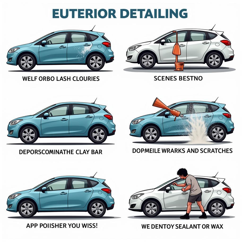 Exterior Car Detailing Process Stages: Wash, Decontamination, Polish, and Protection