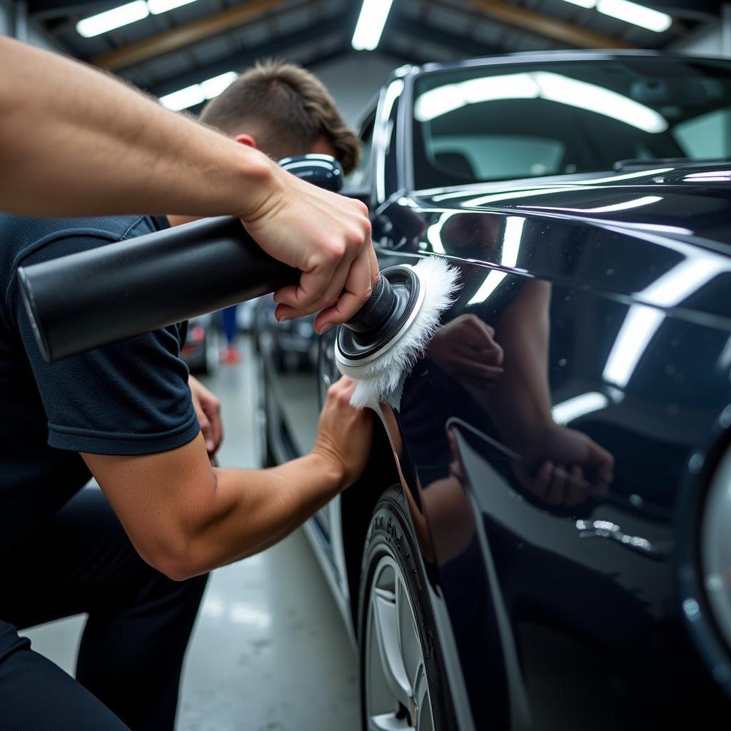 Professional Exterior Car Detailing Process in Action