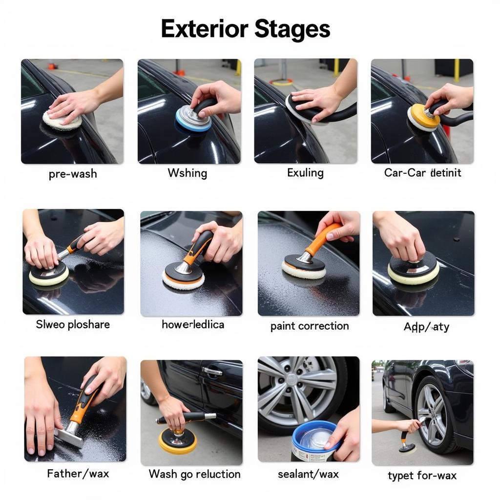 Exterior Car Detailing Process Stages