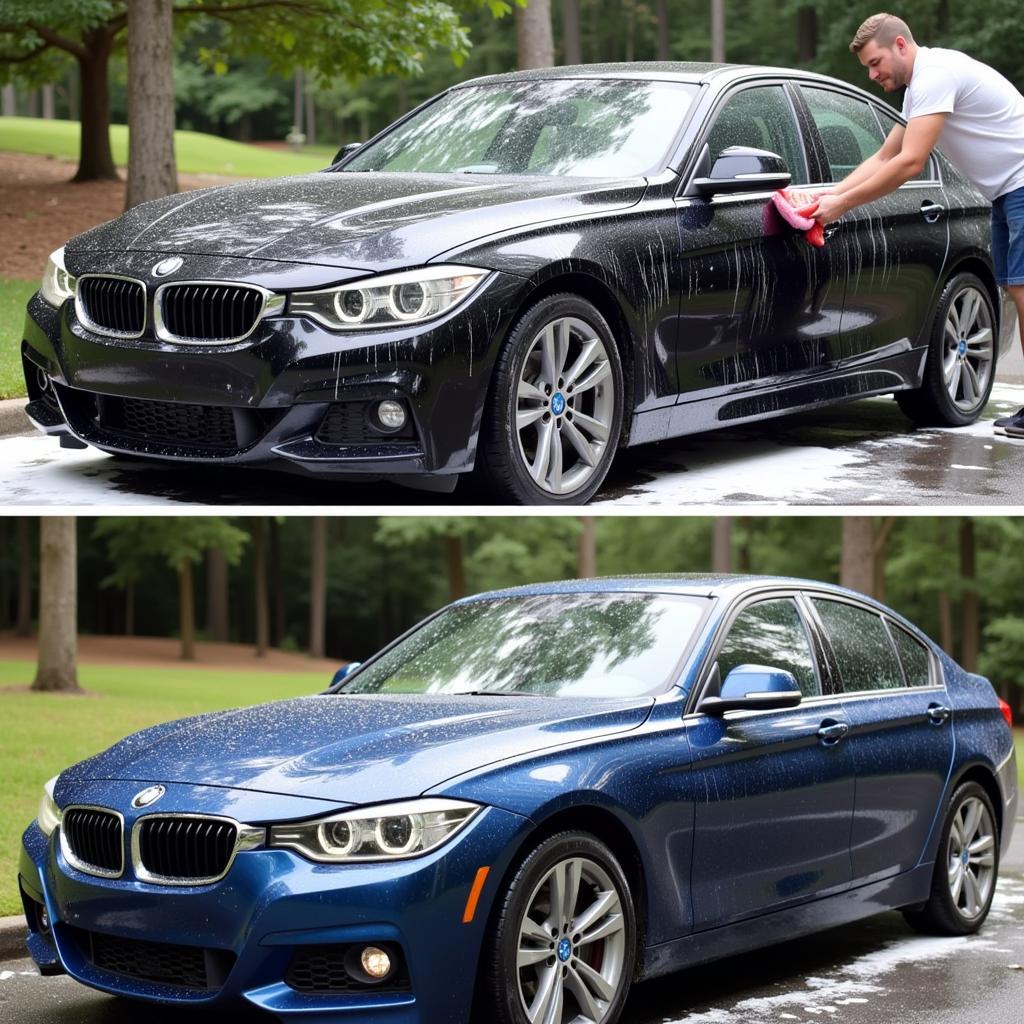 Exterior car detailing: Wash and wax process