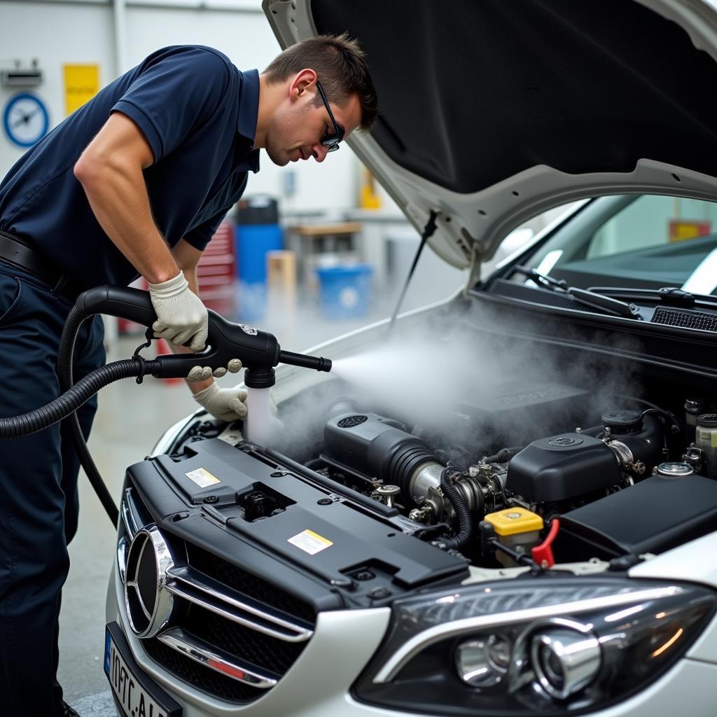 Exterior Car Detailing with Steam Machine