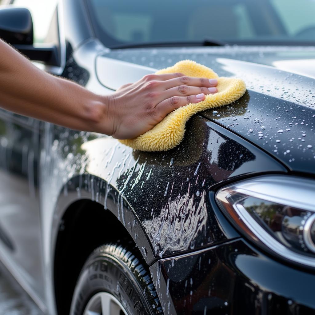 Car Wash During Detailing Process