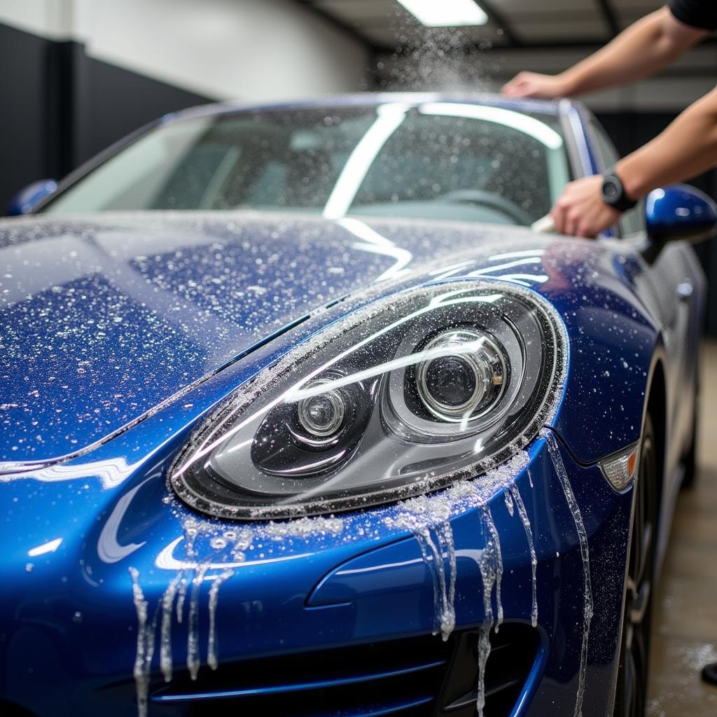 Fast car detailing in Arden: Exterior wash and dry.