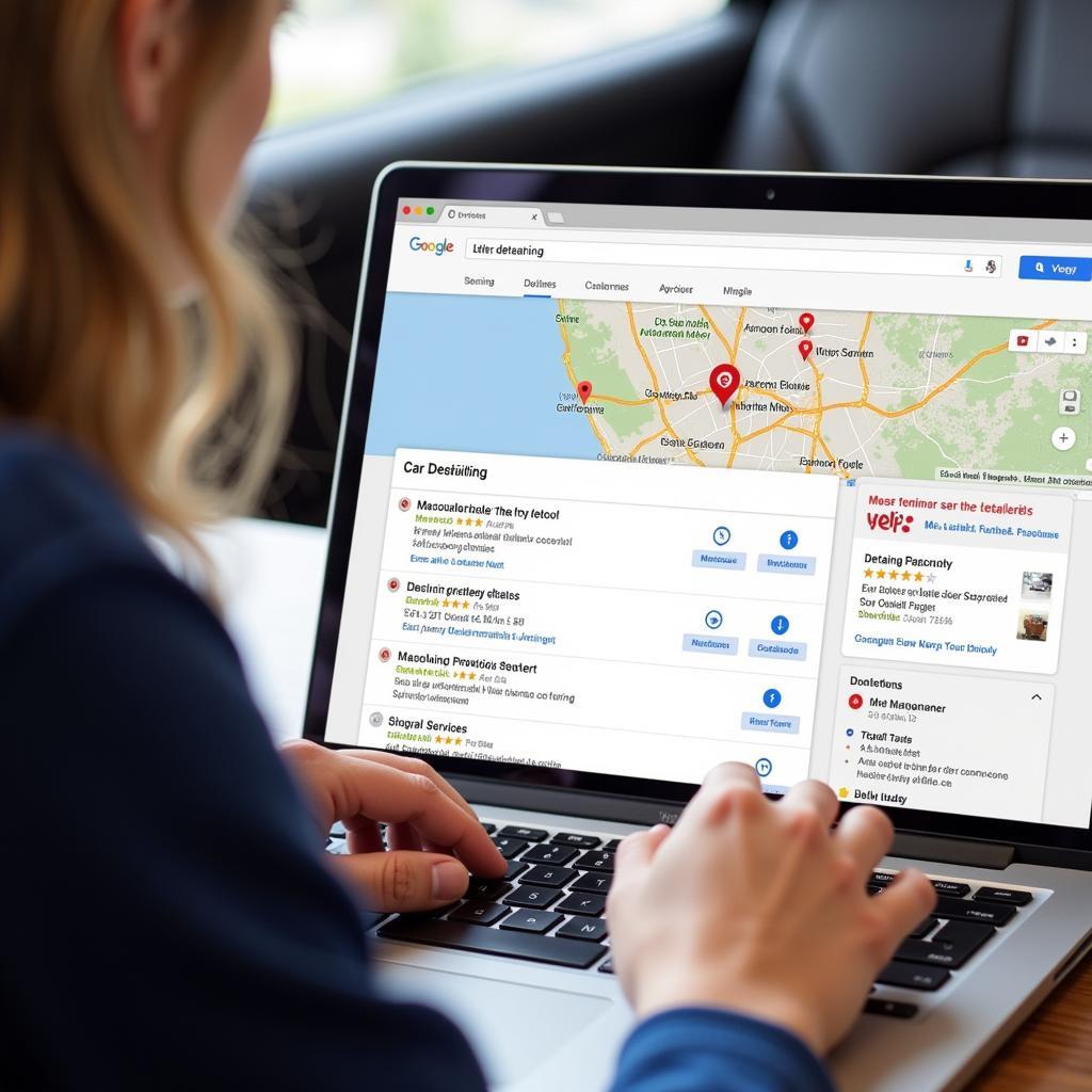 Finding Car Detailers Online via Google Maps and Yelp