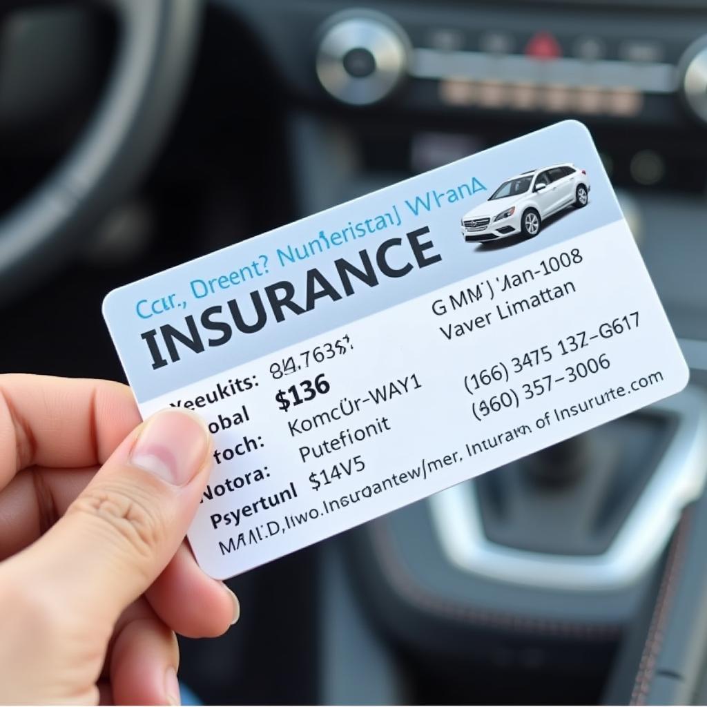 Car Insurance Details on Insurance Card