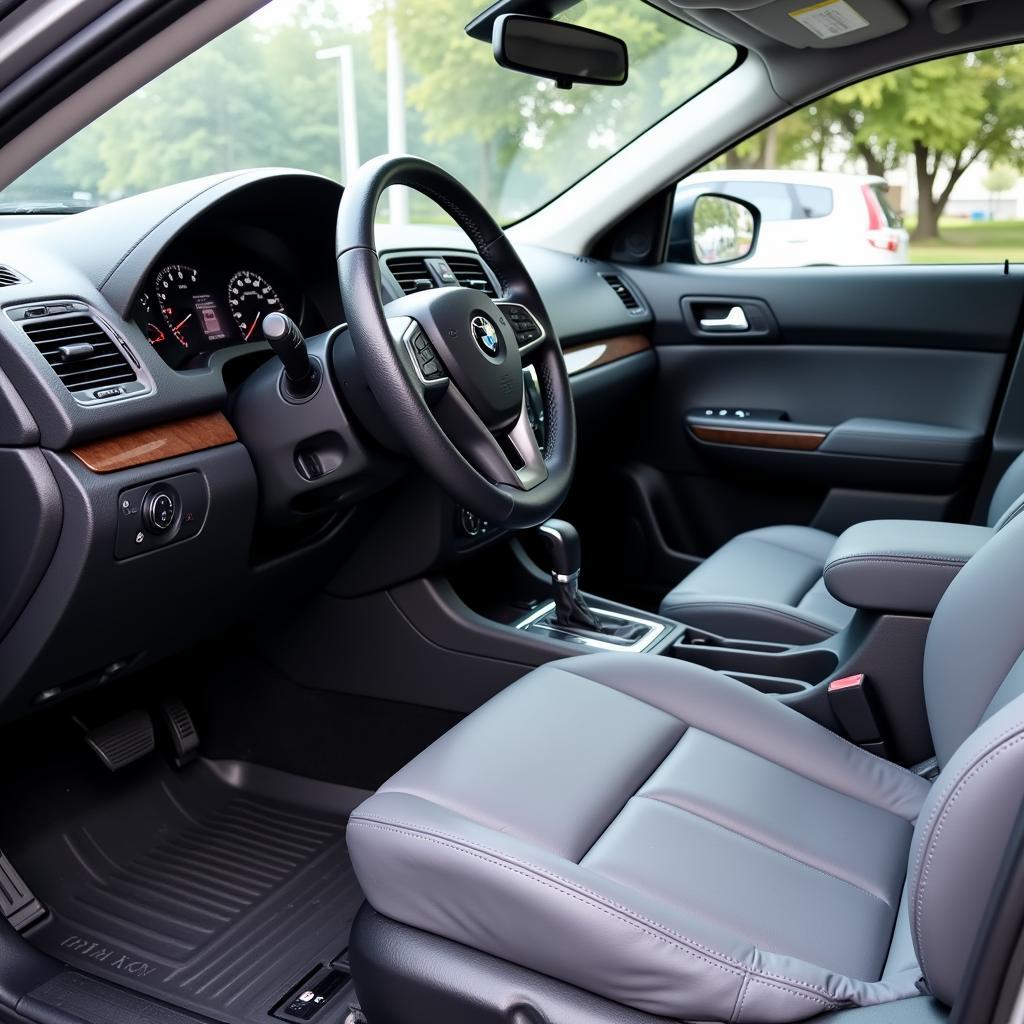 A spotless and gleaming car interior after detailing