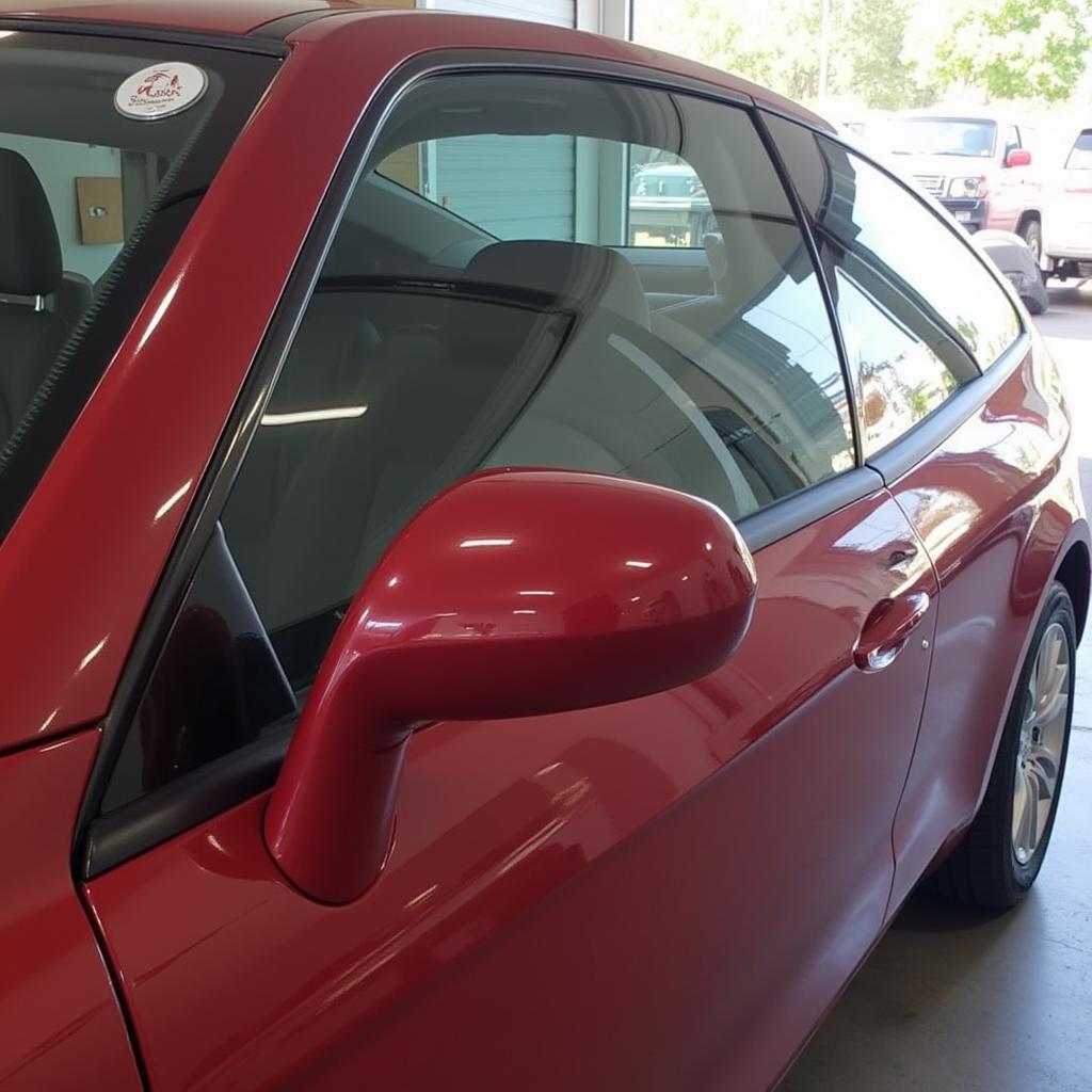 Finished Car with Sparkling Clean Windows