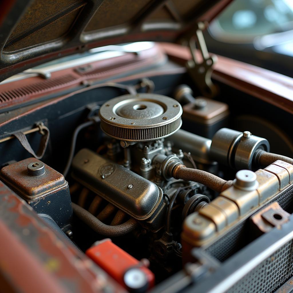 A Beautifully Detailed Model Car Engine