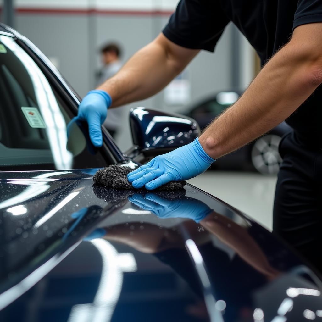 Applying Ceramic Coating During Flagship Detailing