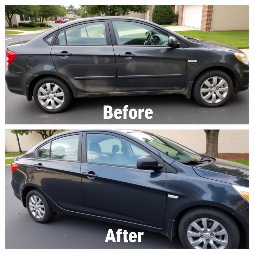 Before and after car detailing transformation in Flint