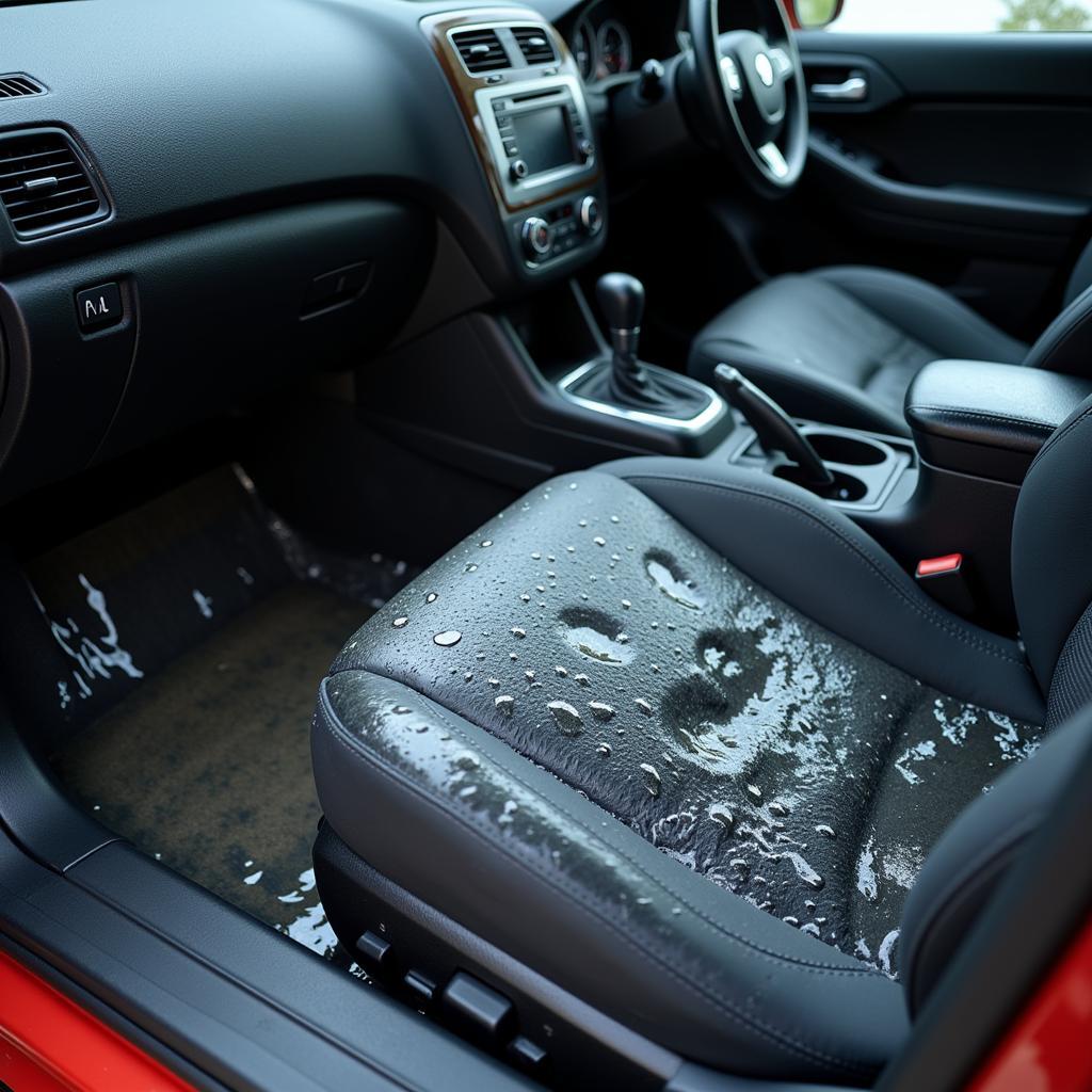 Flood Damaged Car Interior