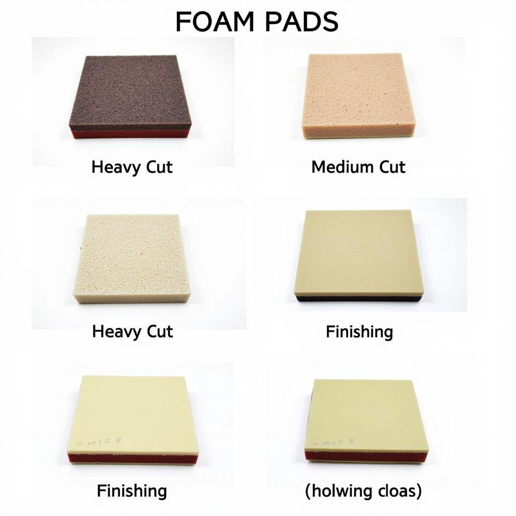 Different types of car detailing foam pads