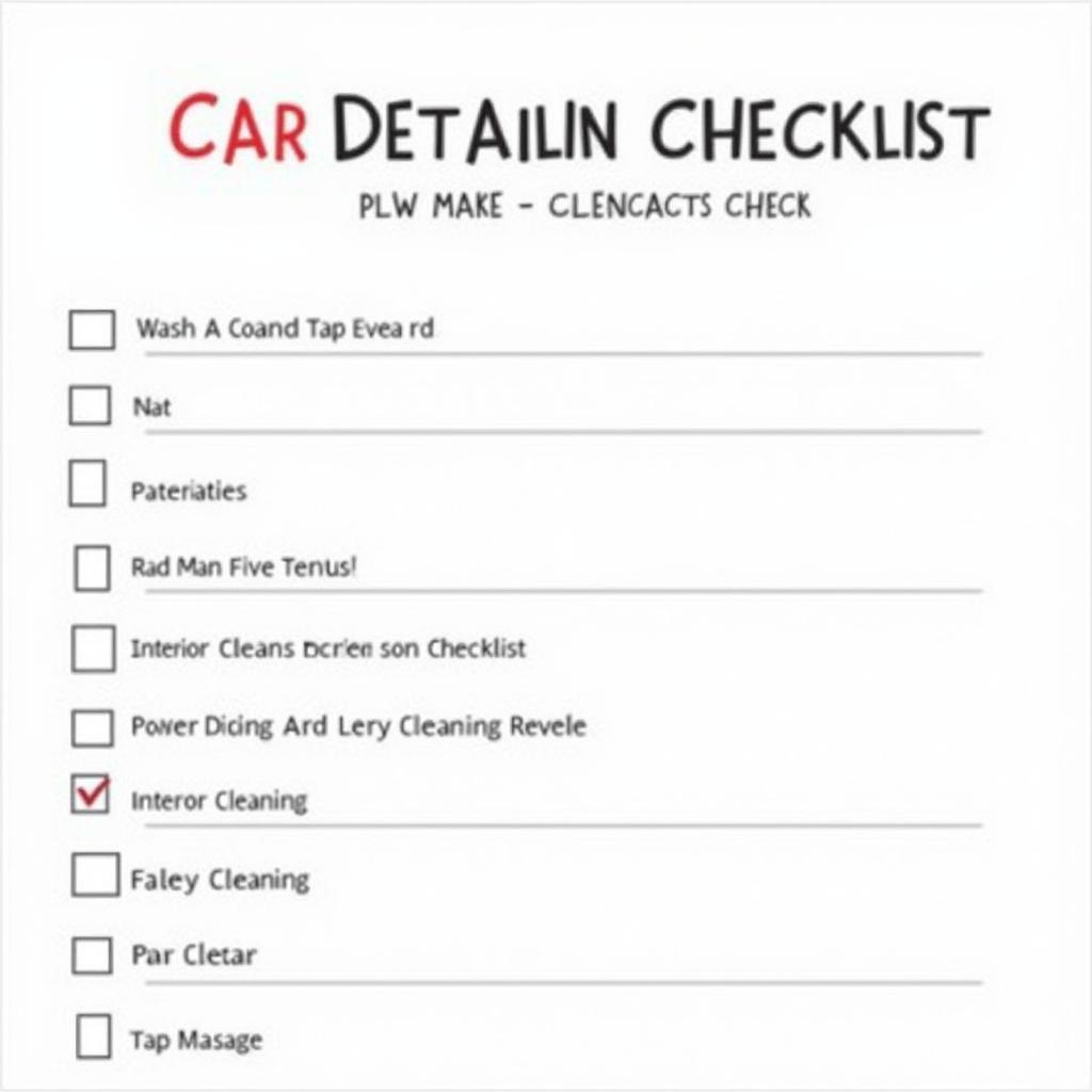 Free Printable Car Detailing Checklist Download