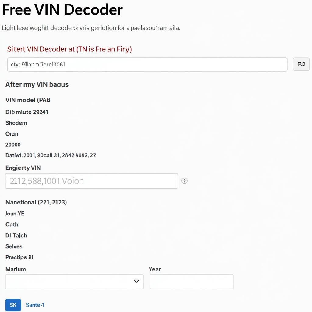 Free VIN decoder website screenshot