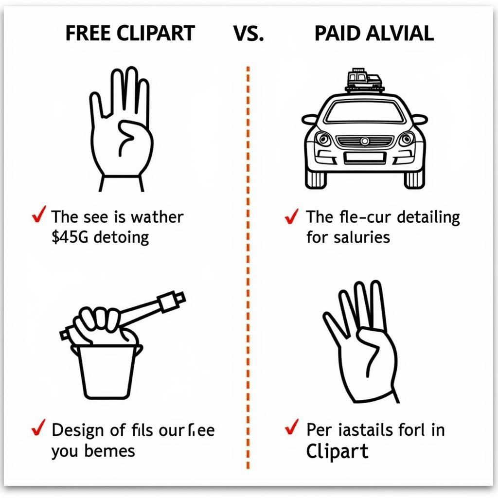 Comparing Free and Paid Car Detailing Clipart Options