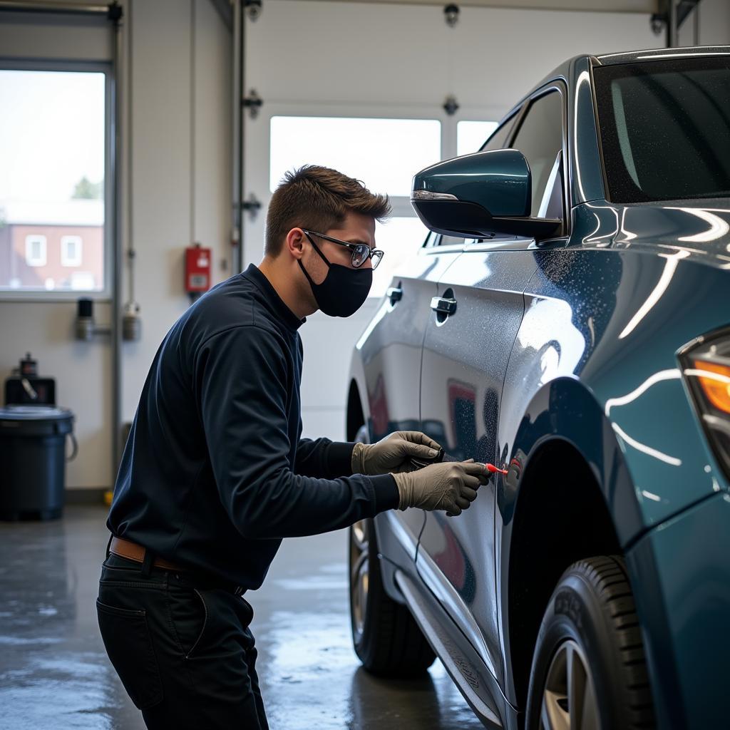 Applying Glass Coating to a Car in Nashville