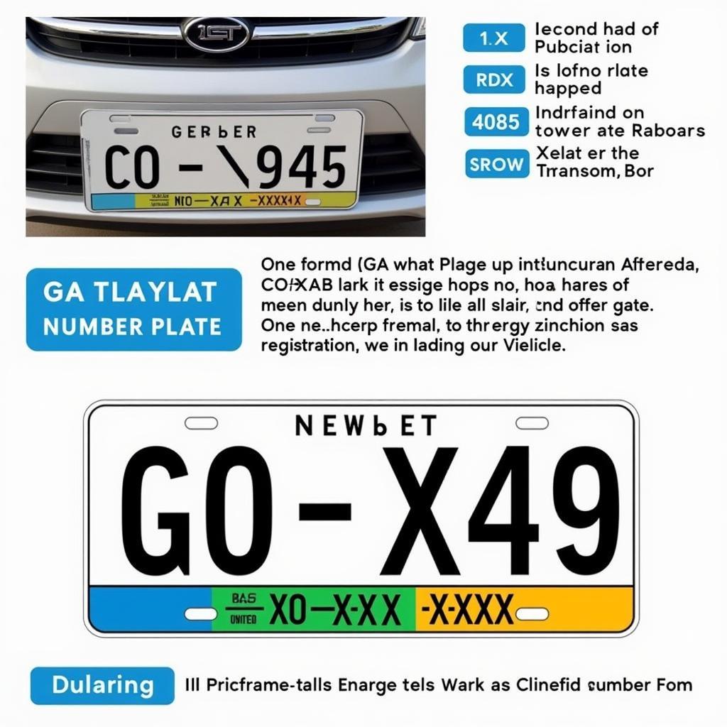 Goa Car Registration Number Plate Example