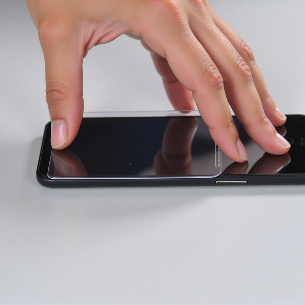 Applying a screen protector to a Google Nexus phone