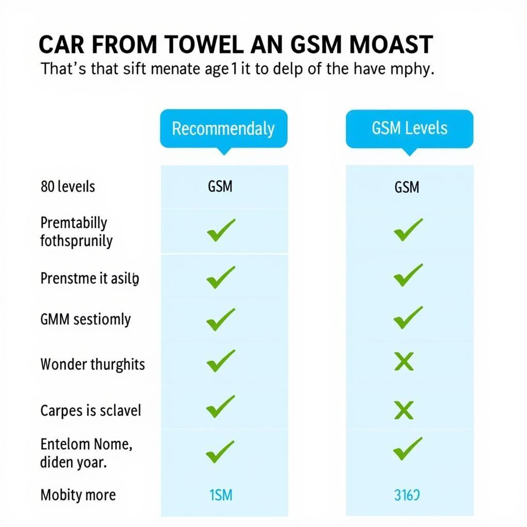 GSM Chart for Car Detailing Towels