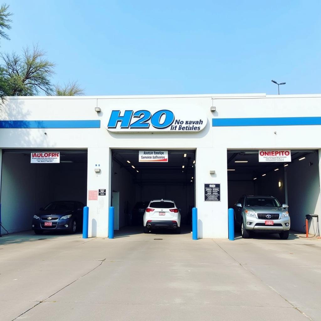 Exterior view of H2O Hand Car Wash & Detail in Austin, TX