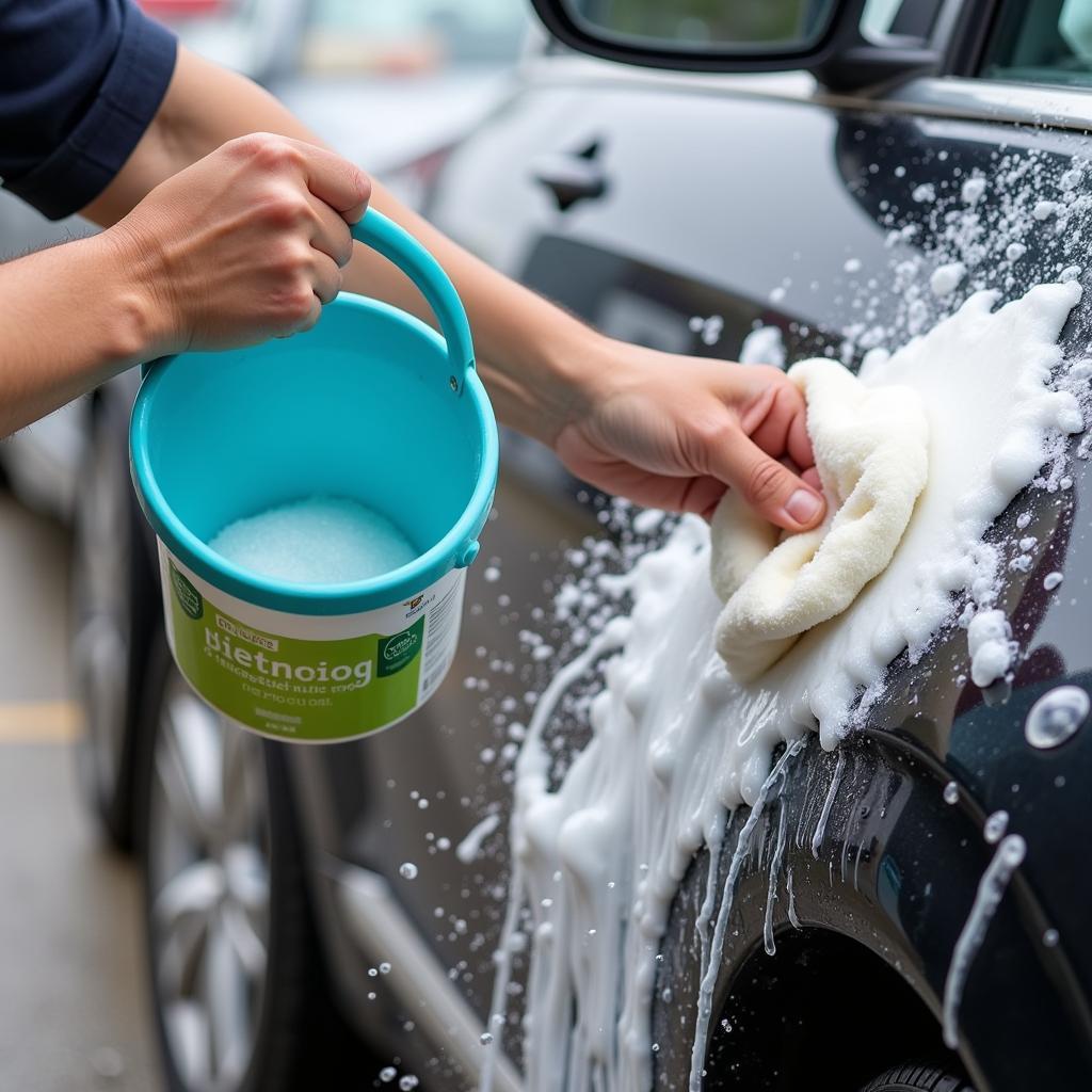 Hand Car Wash Using Biodegradable Soap