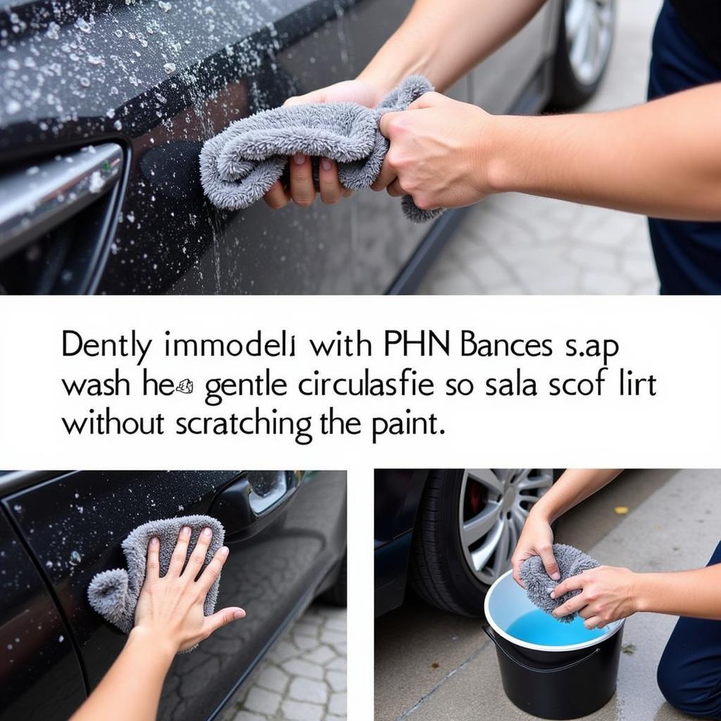 Hand Car Wash Process in Action