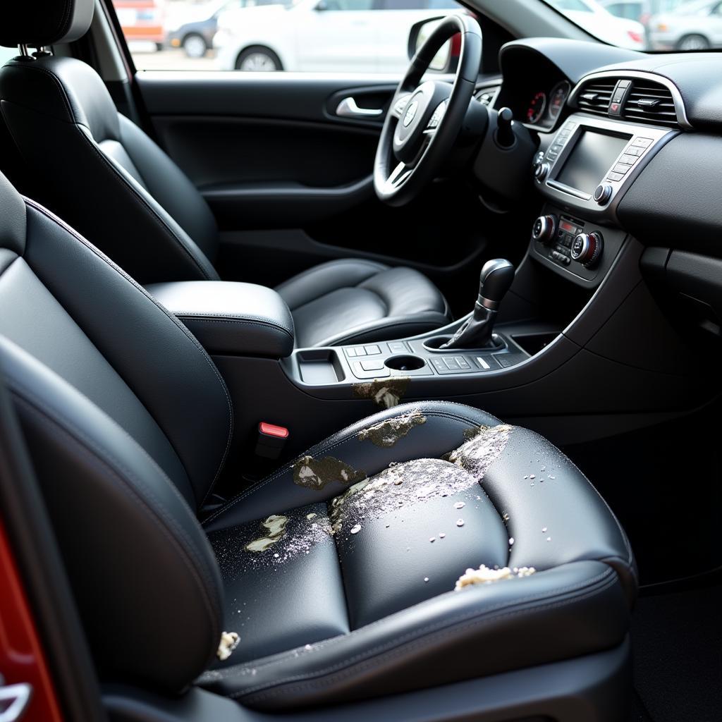 Interior detailing of a car in Hanover, focusing on cleaning and conditioning.